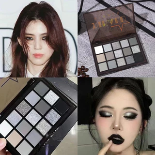 15 Paleta de Sombra Colorida Paleta de Cimento Fumado Punk Preto