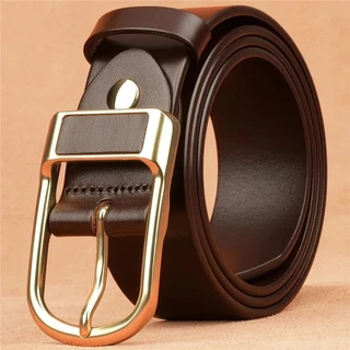 Cinto de Couro de Alta Qualidade para Homem, Fivela de Jeans, Cinto de Pele de Vaca, Moda Masculina