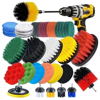 Untior 3 Pçs/set Purificador Elétrico Escova Broca Kit Escova De Limpeza Redonda De Plástico Para Tapete De Vidro Pneus De Carro Escovas De Nylon