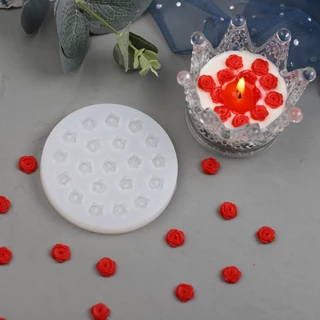 1 Pedaço, Mini Molde de Rosa para Assar Sobremesa Decoração Criativa de Sobremesa de Cera de Cera de Cera de Silicone