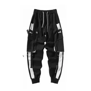 Macacão Calça de rua masculina Calça Casual versão coreana Calça solta da moda Calça de tornozelo de estudante
