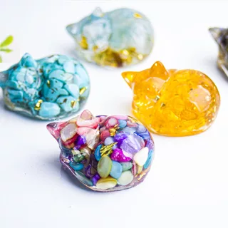 1 peça de joias de resina de cristal natural com pedras preciosas de cristal, proporção 8:2