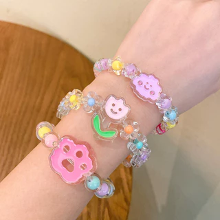 Pulseira Infantil Cartoon Pulseira Infantil Princesa Feminina Princesa Geleia Cor de Contas Pulseira Menina Bonita Pulseira Bebê Pulseira Estudante Jóias Pulseira