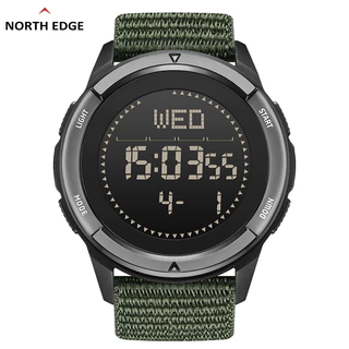 NORTH EDGE ALPS Caixa De Fibra De Carbono Original Homens Bússola Relógio Nylon Verde Correia 50M À Prova D