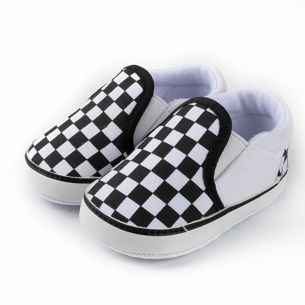 Recém-Nascido Meninos Meninas Sapatos De Bebê Soft-Sole Non-slip Gingham Lona Simples Casual 8 Cores Berço Toddler First Walkers 0-18m