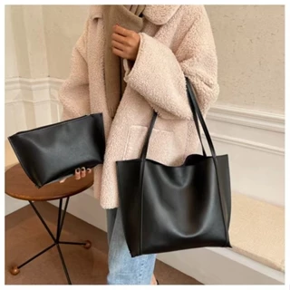 Saco para criança-mãe Saco simples para fêmea Saco portátil Tote Bag de grande capacidade Retro High-End Sólido Cor do Ombro da Moda