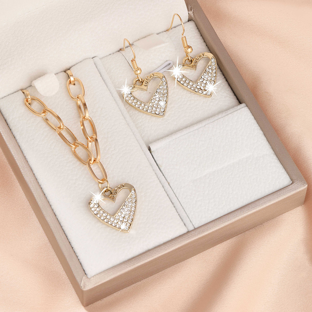 Conjunto de Brincos Colar do Amor Senhoras Conjunto de Brincos Brilhantes Jóias