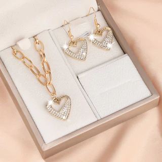 Conjunto de Brincos Colar do Amor Senhoras Conjunto de Brincos Brilhantes Jóias