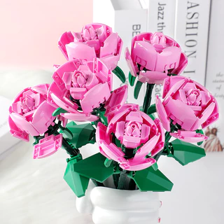 Presente Do Dia Dos Namorados Pequenos Blocos De Construção De Partículas Rose Decoração Educacional