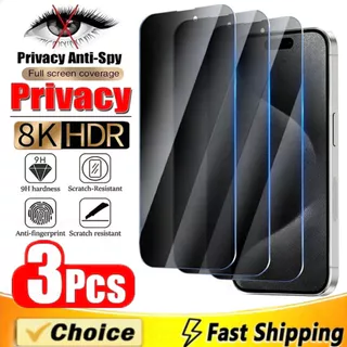 1-3 Pçs Anti-Espião Privacidade Protetor De Tela De Vidro Temperado Compatível Para iPhone 16promax 11 12 13 14 15 Pro M