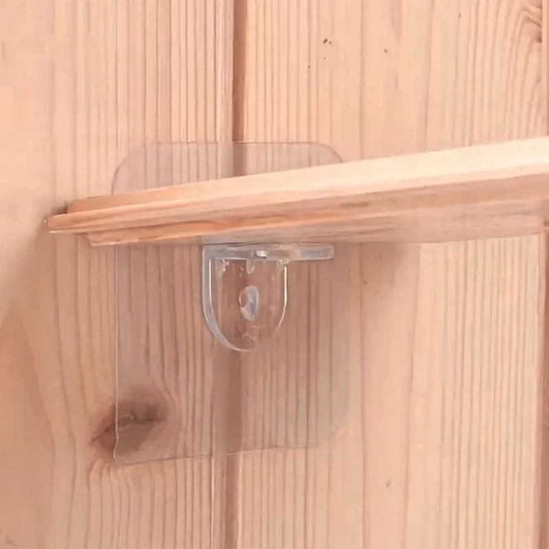 10pcs Suporte De Prateleira Sem Cola Punção De Pregos Triangular Forte Clip De Parede Armário Acessórios