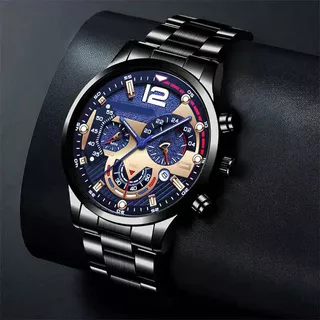 Relógio De Quartzo De Aço Inoxidável Masculino , Mostrador De Calendário Luminoso Empresarial , Pulseira De Luxo
