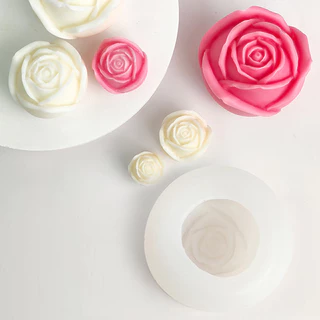 1 Peça, Molde de Silicone Rosa do Dia dos Namorados Média Feito à Mão Molde de Silicone Rosa do Dia dos Namorados Molde de Vela Perfumada Bandeja de Gelo para Bolo de Gelo Caseiro Cubos de Gelo Serviço de Restauração Utensílios de Cozimento