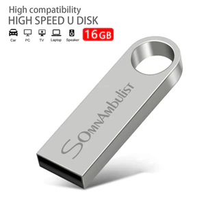 pen drive USB De metal De 16GB , 100 % De Capacidade real , USB2.0 , Adequado Para Telefones Celulares , Computadores , Alto-Falantes , TV
