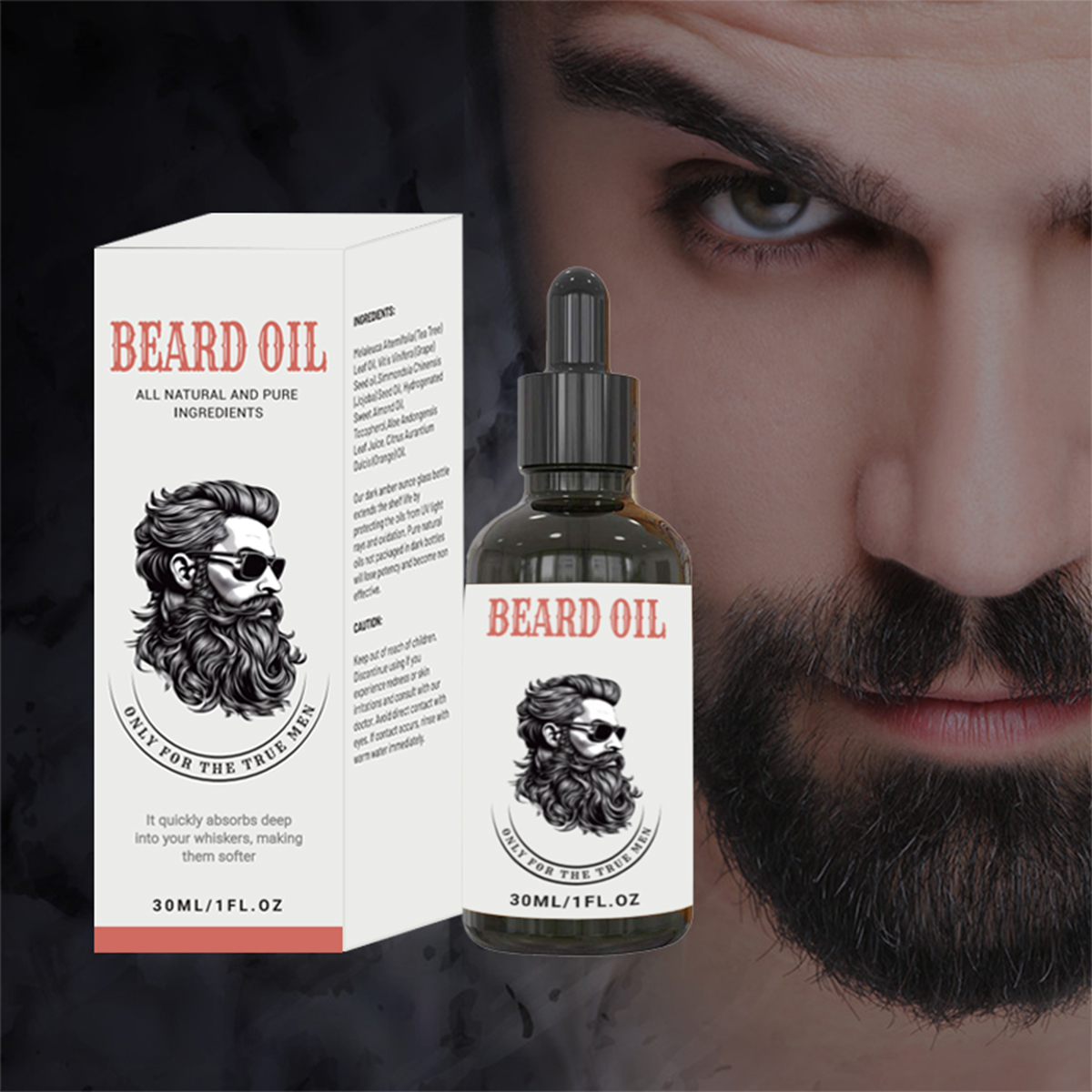 30ml de óleo de barba para o cuidado da barba masculina Essência hidratante para o cabelo Melhora o Frizz