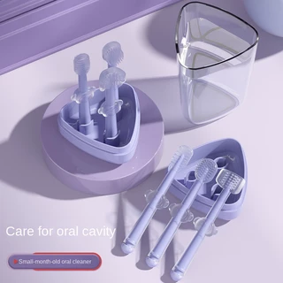 Escova de Dentes para Bebês Escova de Dentes para Bebês Recém-nascido Escova de Dentes para Dentes 0-1 Anos Revestimento de Língua Limpeza Oral Três Pacotes