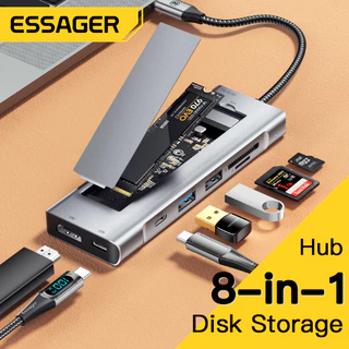 Essa Essager Hub USB 8 Em 1 Com Função De Armazenamento De Disco Tipo c Para HDMI-Compatível Dock Station Macbook Pro Air M1 M2