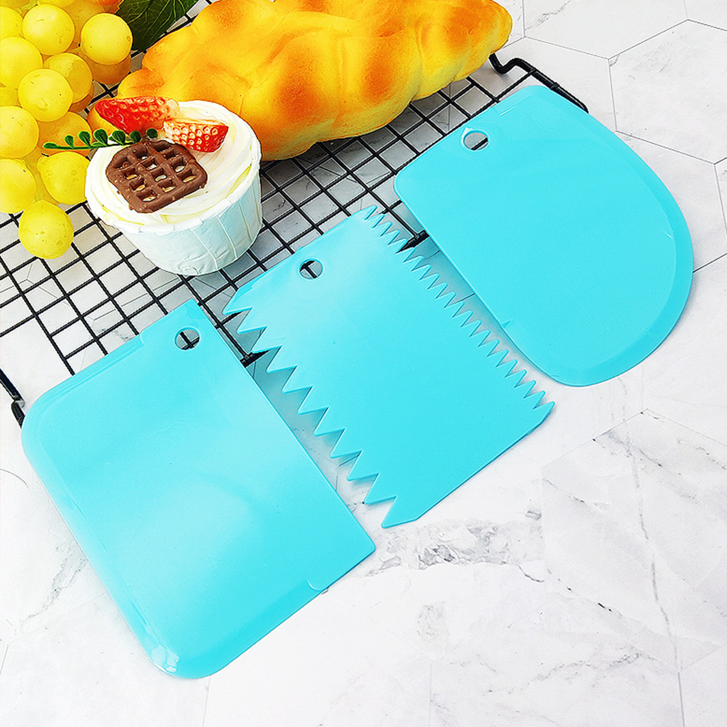 Raspador de Utensílios de Cozinha Raspador de Bolo Raspador de 3 peças Jogo de Raspadores de Utensílios de Cozinha Raspador de Utensílios de Cozinha