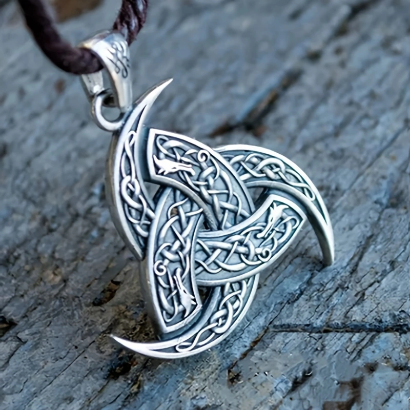 Colar Pingente Viking Vintage Norse , De Couro Preto Para Melhor Amigo , Lendário Amuleto Amulet Knot Jóias Homens