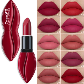 CmaaDu Batom Com Brilho Labial Fosco De 10 Cores , À Prova D'água , Duradouro , Não Desbota , Copo Antiaderente , Maquia em Oferta na Shopee