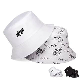 Unisex Thutufe Bordado Impresso Chapéu De Pescador De Dupla Face Praia Plano Primavera Outono Viagem Esportiva Ao Ar Livre Para Mulheres Homens