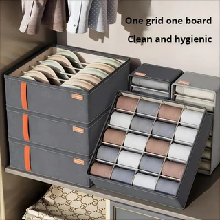 1pc Dark Grey Underwear Storage Box Meias De Roupa Interior Cinza Escura Divisão Gaveta Classificação Multifuncional Do Roupeiro Doméstico
