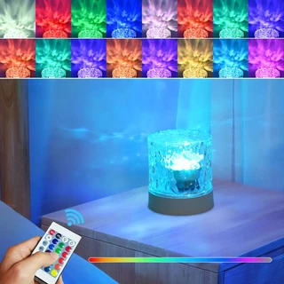 1 Lâmpada de mesa Star, Luz de presença LED com padrão de água rotativa, Luz de presença criativa, Luz de presença de cama, Decoração de dormitório, Lâmpada de mesa dinâmica