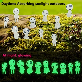 10Pcs Ghibli Kodama Tree Spirit Princesa Mononoke Mininaturas Figura Brilhante Bonecas Elfos Luminosos Decoração De Casa Novidade