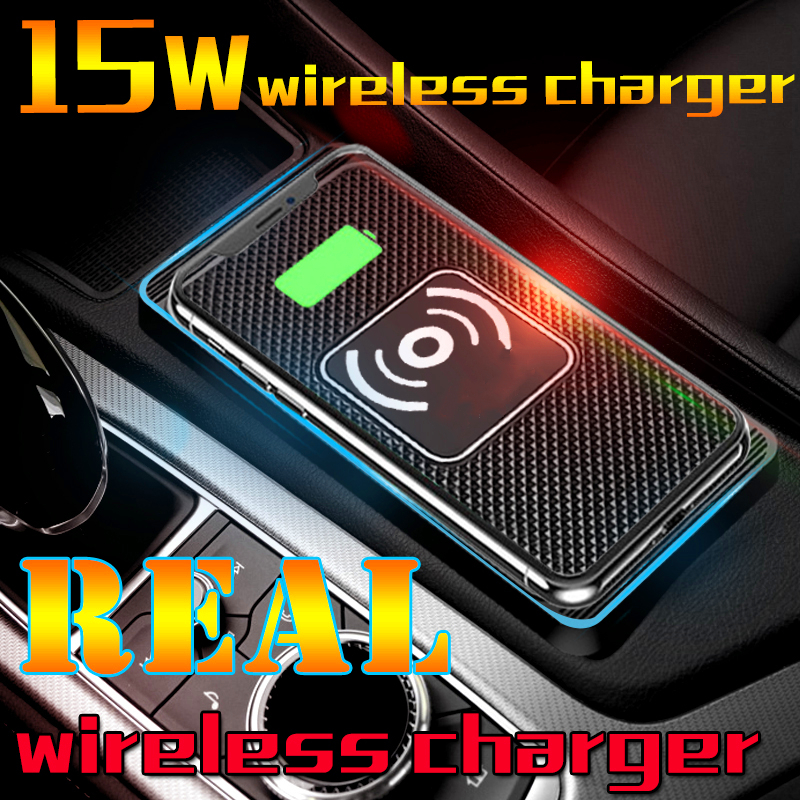 Carregador de carro sem fio Almofada de carregamento 15W antiderrapante Qi Carregador rápido para carro Carregador de telefone sem fio Android para 11/12/13/14 Pro Max Xs, para Samsung