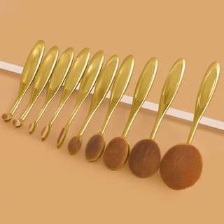 10 Golden New Products Classic Conjunto de Escova de Maquiagem Golden New Products Classic Venda a Quente Inclui Escova Blush Escova em Pó Solta Escova para Sombra Escova para Sombra Escova para Sombra Escova para Sobrancelhas Escova para Sobrancelhas e o