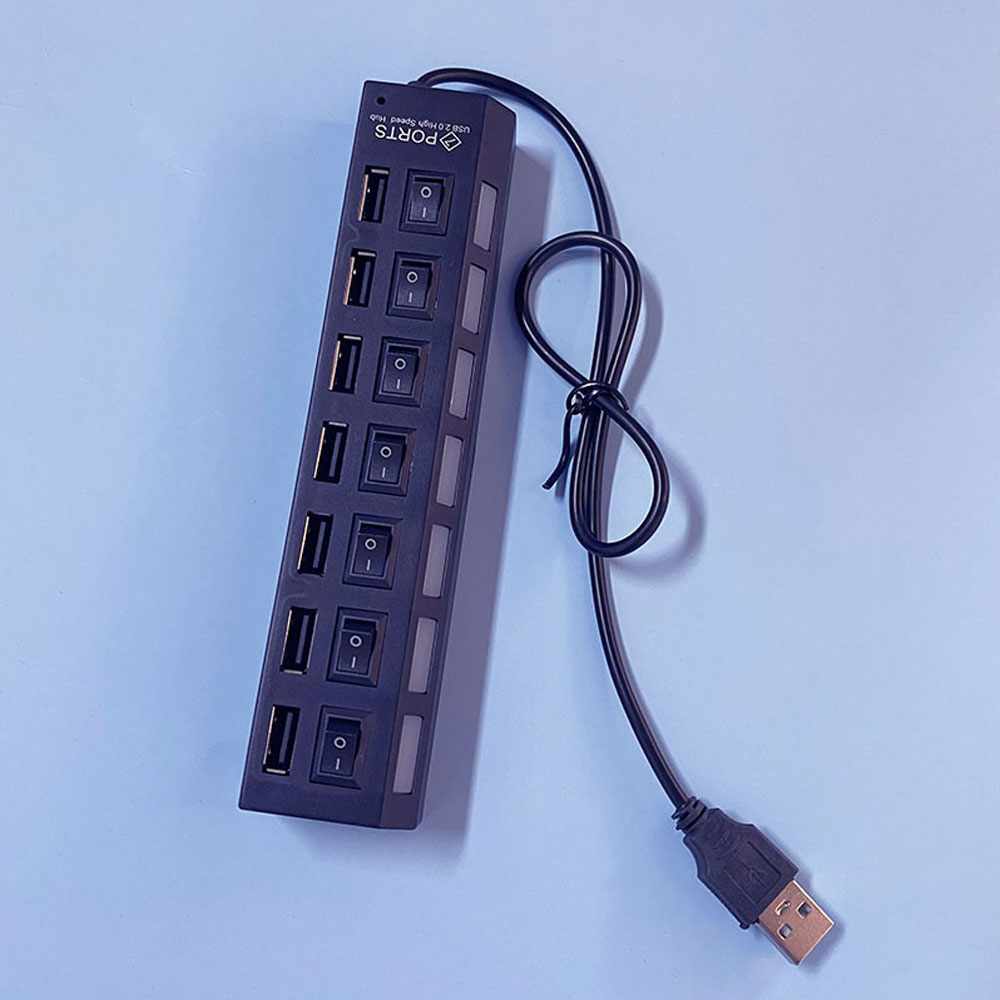 Hub USB 2.0 4 Ports - Adaptateur Extension Pour PC, Console, Ordinateur Portable - Dimensions 12,5x4,5x2 Cm - Noir