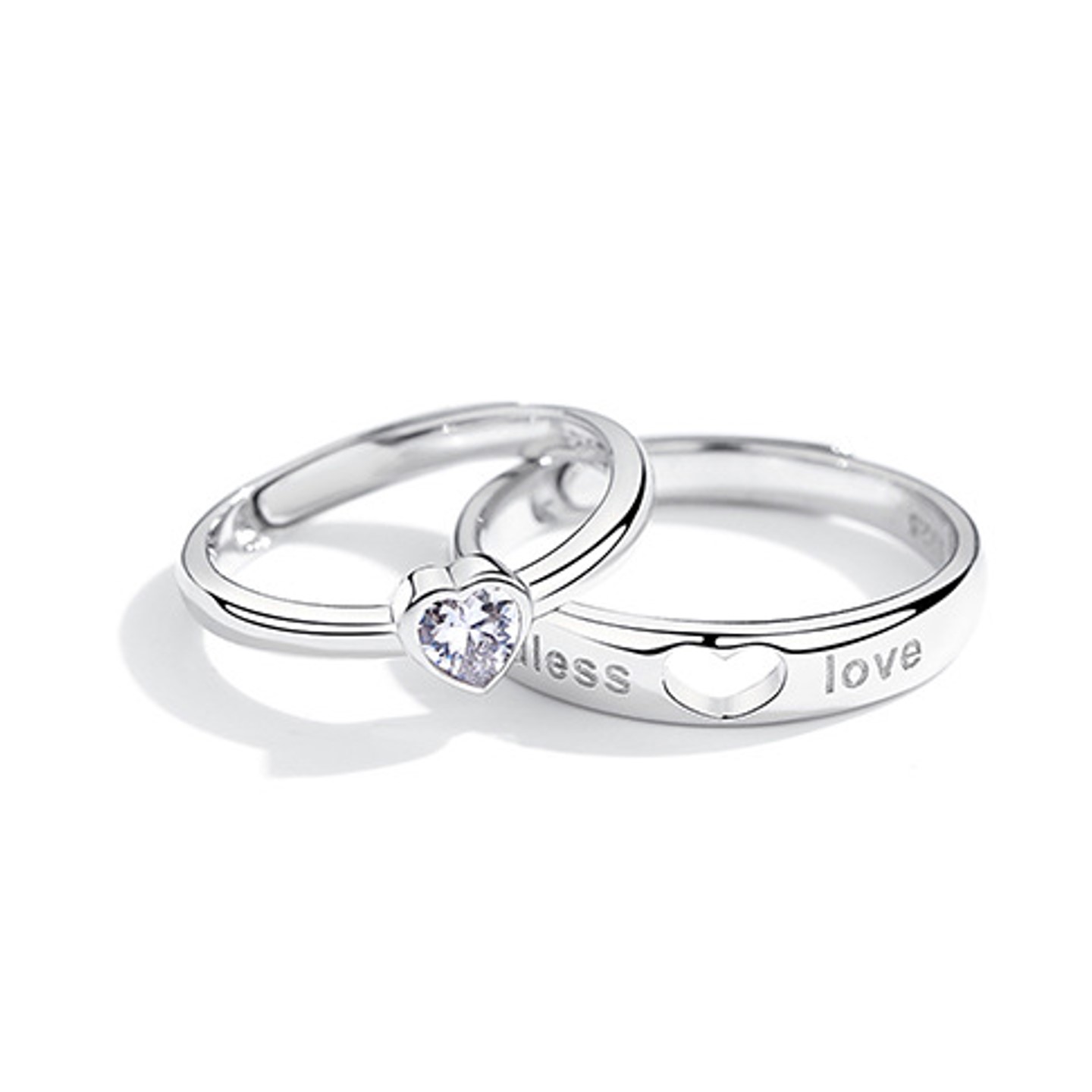 Eterno Nó Concêntrico De Casal Anel Homens E Mulheres Oco De Amor Em Forma De Diamante De Longa Distância De Uma Só Mente