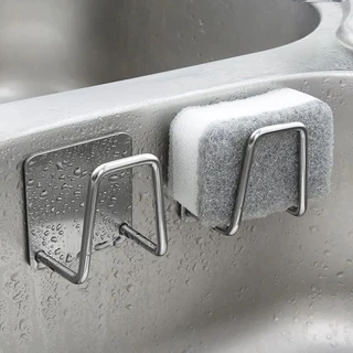 1/2pcs Bastidor De Esponja De Aço Inoxidável Para Pasta De Drenagem De Esferas De Arame A Parede Interna Da Cozinha De Afundamento
