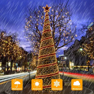 Energia Solar Luz De Fadas Iluminação Do Feriado Rua Guirlanda Casas Árvore De Natal Ao Ar Livre Decoração Lâmpada Da Co