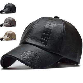 Unisex 1985 PU Leather Adjustable Fashion Baseball Hat Spring Autumn Outdoor Leisure Hats Acessórios De Viagem Para Mulheres Homens