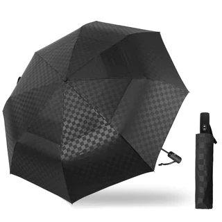 Grande Guarda-Chuva De Golfe Dobrável Automático 54 Polegadas UPF 50+ Prova de Vento Viagem