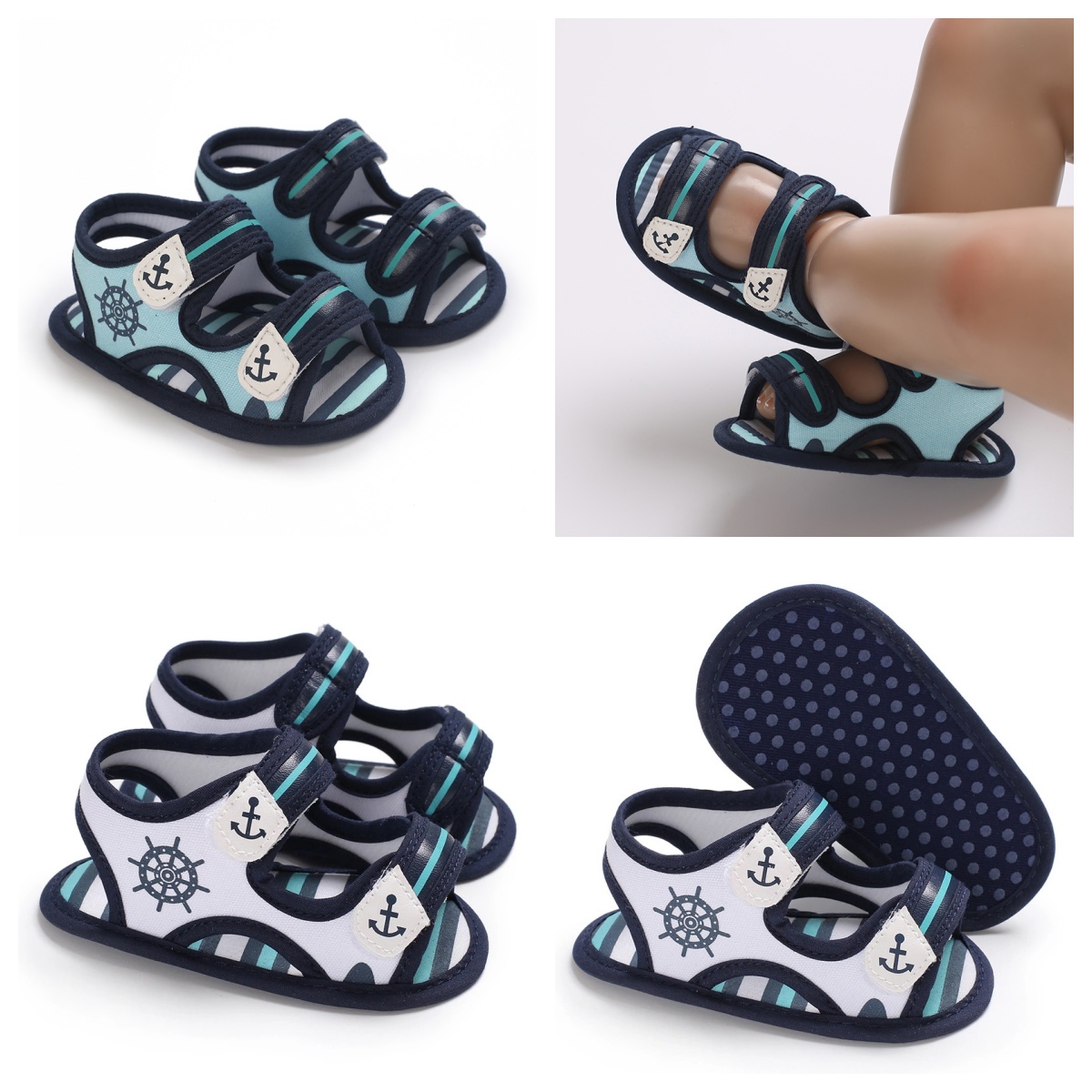 Sapatos De Verão Para Bebês Meninos De 0-1 Ano De Idade Sandálias Casuais Bebê Sola Macia Antiderrapante