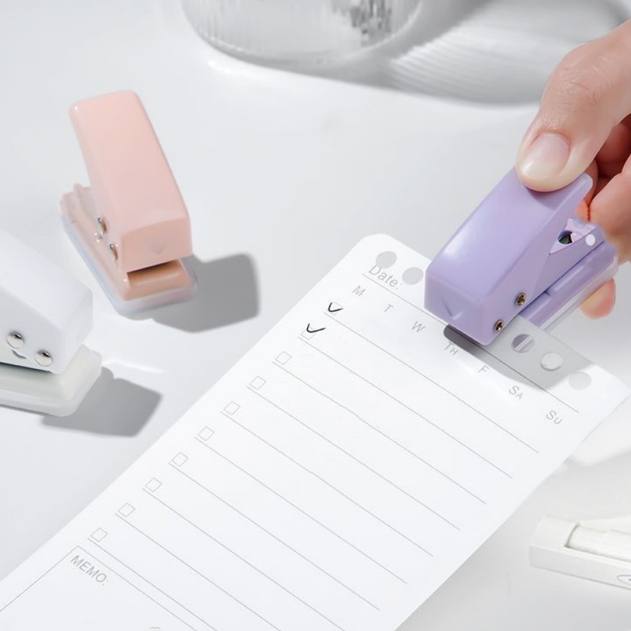 Perfurador de Papel Mini Único Furo 6 mm para Estudantes Artesanato DIY ...