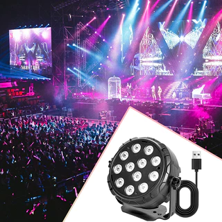 1pc 12LED Contas De Luz Ambiente RGB Discoteca Luzes De Bola Acrescentam Vida À Festa-Controle Remoto USB 7 Modos , Rotativo De 360 Graus