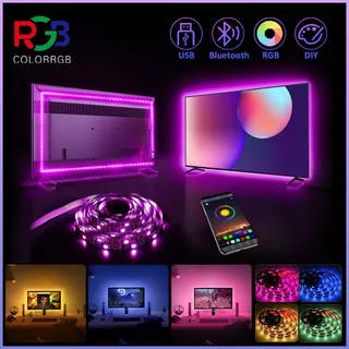 Luz De Tira Sincronização De Música RGB LED TV Backlight App/Controle Remoto 5V Alimentado Por USB Flexível Lâmpada Deco em Oferta na Shopee