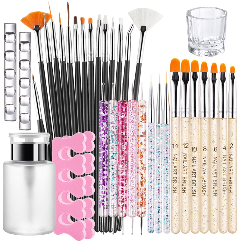 Lusluking 36Pcs Conjunto De Pincel De Arte De Unhas Pincéis Ferramentas Manicure Kit De Desenho