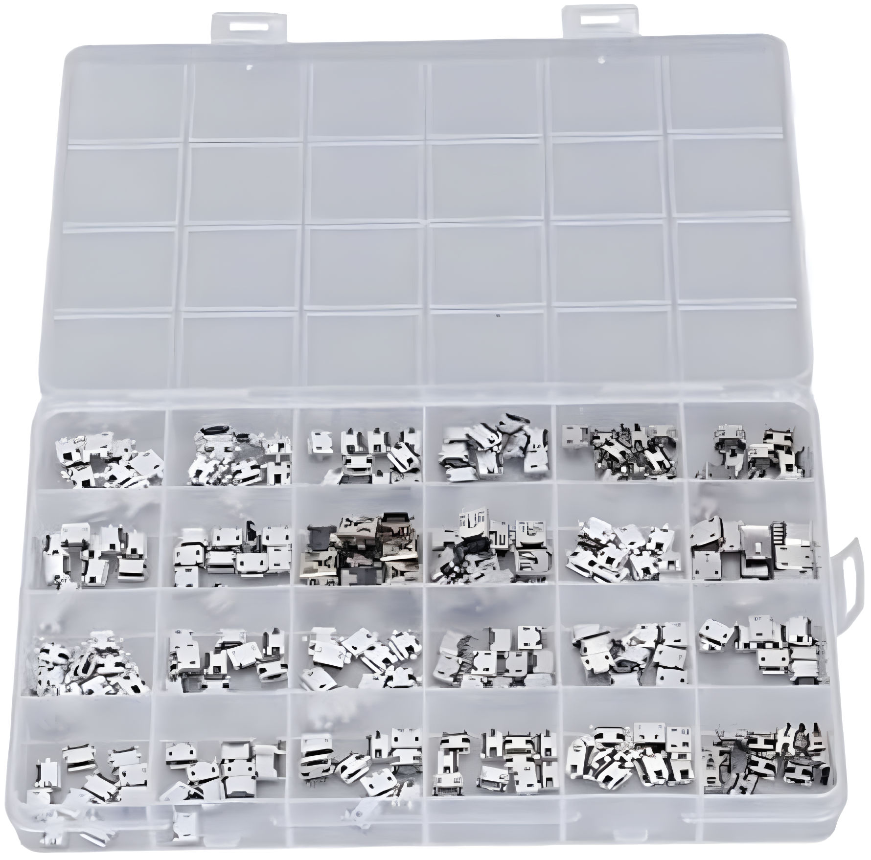 240PCS Conector USB Fêmea , Conjunto De Conectores Micro De Aço Inoxidável Jack Com Caixa De Armazenamento Para Elétrico De Interface