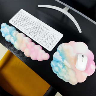 ISETTA 3PCS Cloud Keyboard Wrist Restos De Pulso , Descanso Ergonômico Antiderrapante Para Palma De Computador , Almofada De Espuma De Memória