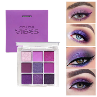 Sombra Púrpura 9 Cores Paleta de Sombra de Fumaça Violeta Estágio Maquiagem Perolada Mate Jiugongge Color Eyeshadow
