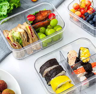 Crisper Transparente Com Tampa Caixa Frigorífica Para Armazenagem De Frutas E Legumes