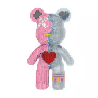4500 Partículas Montagem Educacional Modelo de Montagem de Partículas Bloco de Construção Q Versão Urso Coração Brinquedo de Descompressão Adulto