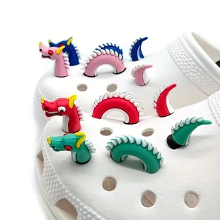 3pcs Borracha macia Tridimensional 3D Dragon Hole Shoes Beach Bag Acessórios