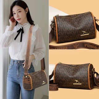 Bolsa Boston com estampa de moda Novo estilo Simples All-Match Bolsa mensageiro de um ombro de grande capacidade para mu em Oferta na Shopee