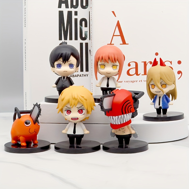 6Pcs Gashapon MAKIMA POWER Action Figura CHAINSAW MAN Brinquedos Anime Para Crianças Modelo Colecionável Ornamentos