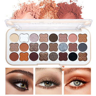 24 Cores Paleta de Sombra de Terra Cor da Terra Paleta de Sombra Perolada Mate Fumaça